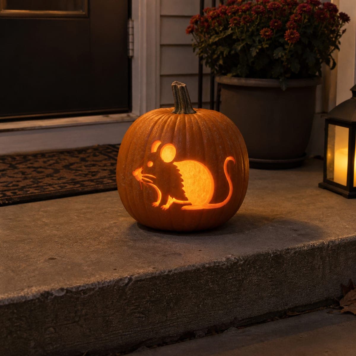 Little Mouse With Curled Tail Jack-O-Lantern
