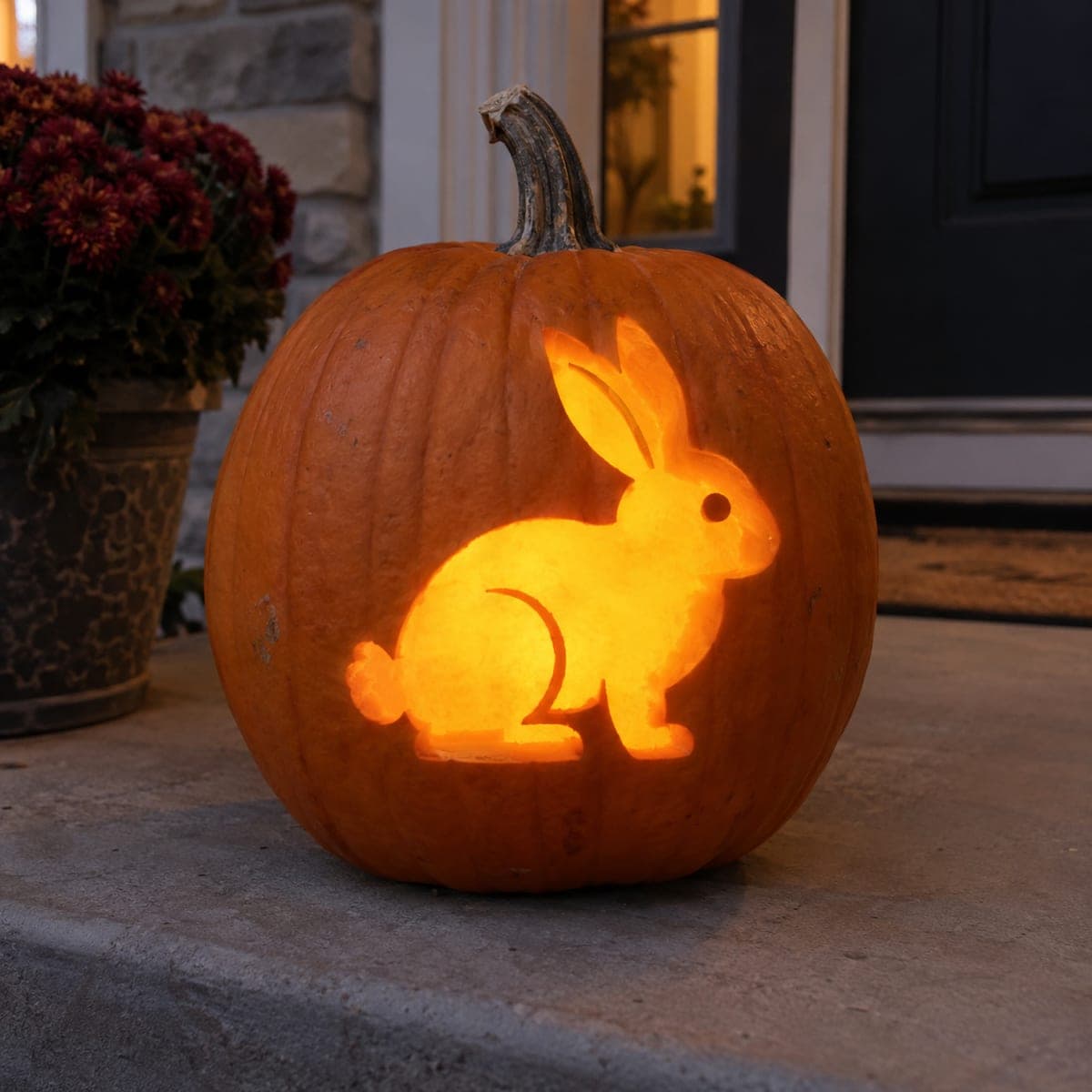 Cute Bunny Rabbit Pumpkin Carving for Kids