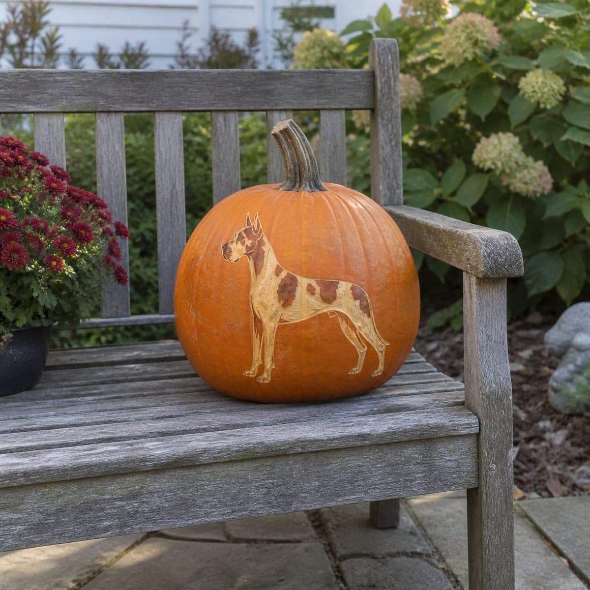 Great Dane Painted Pumpkin for Dog Lovers