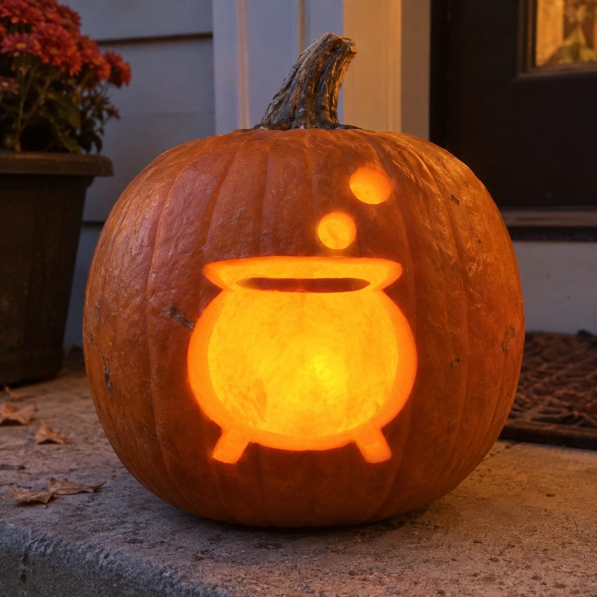 Bubbling Witch Cauldron Pumpkin Carving Idea