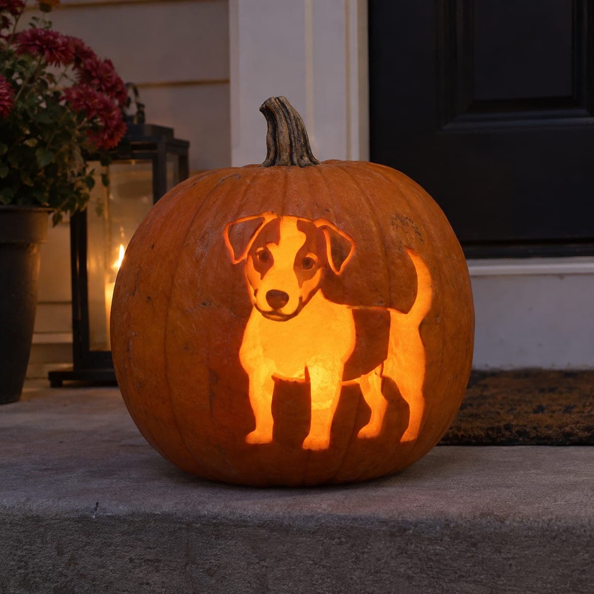 Jack Russell Terrier Puppy Pumpkin Stencil Carving
