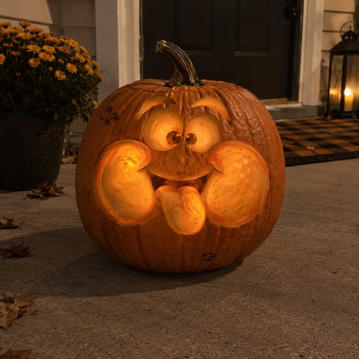 Chubby Cheeks Silly Tongue Jack-O-Lantern