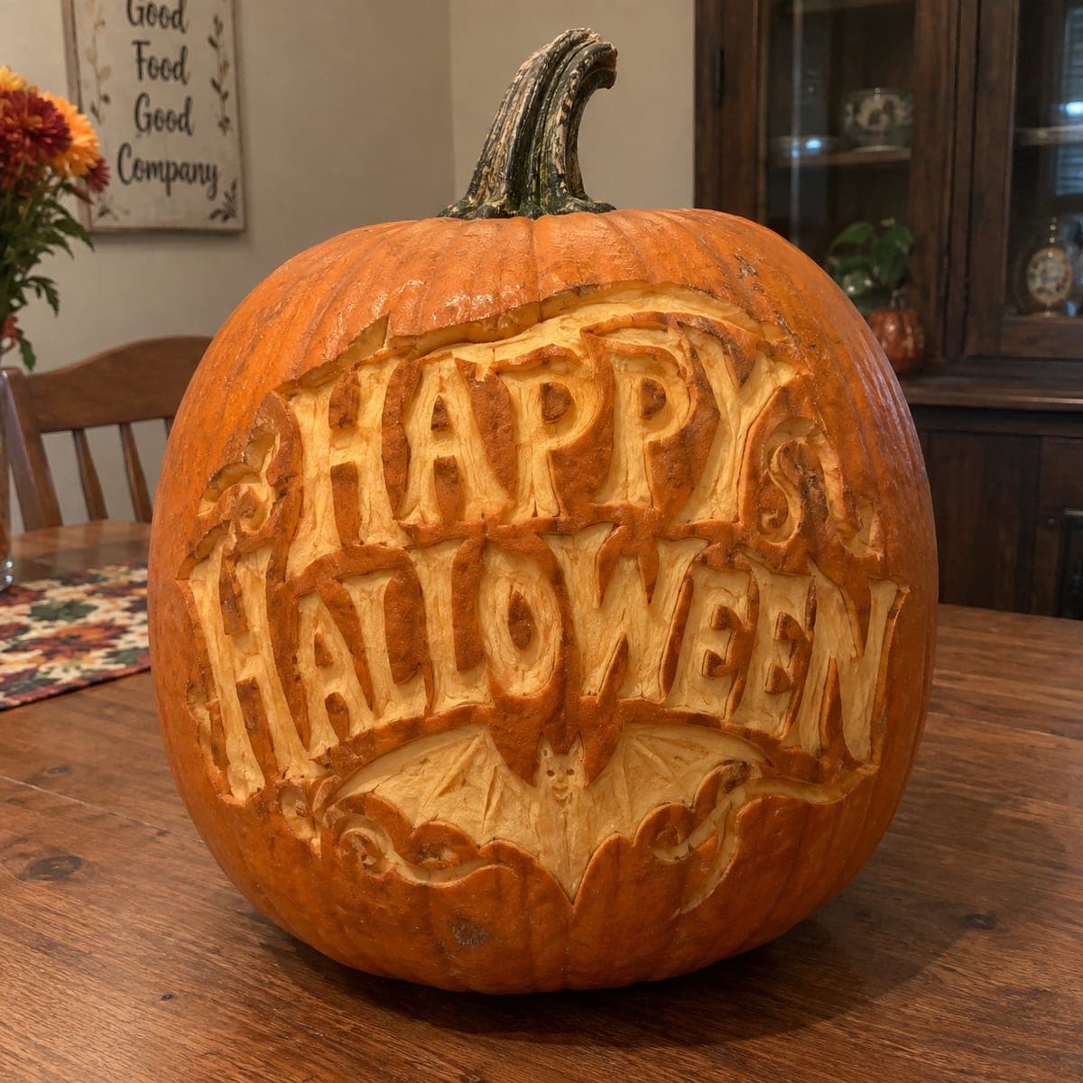 Ornate Happy Halloween Banner Pumpkin Carving