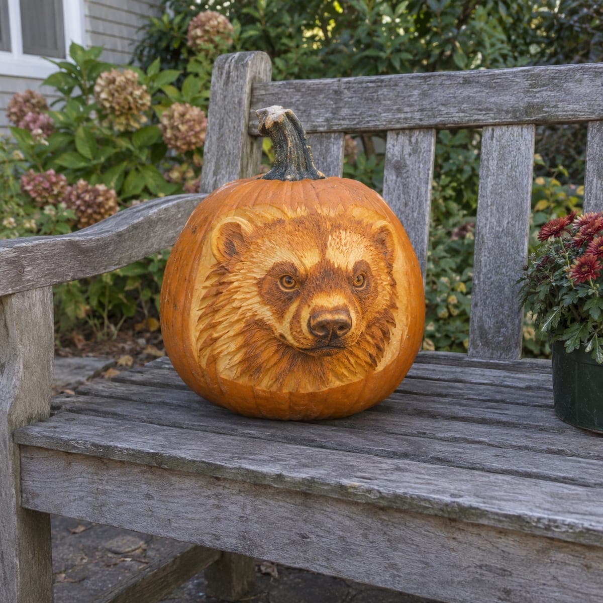 Wolverine Portrait Shaded Pumpkin Carving