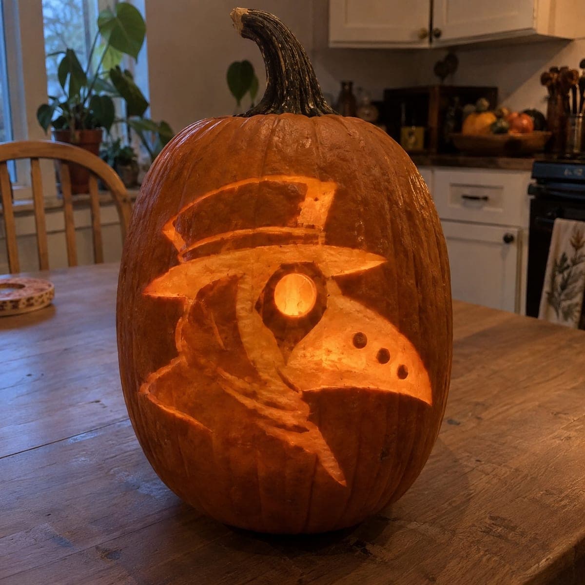 Plague Doctor Mask Cutout Jack-O-Lantern