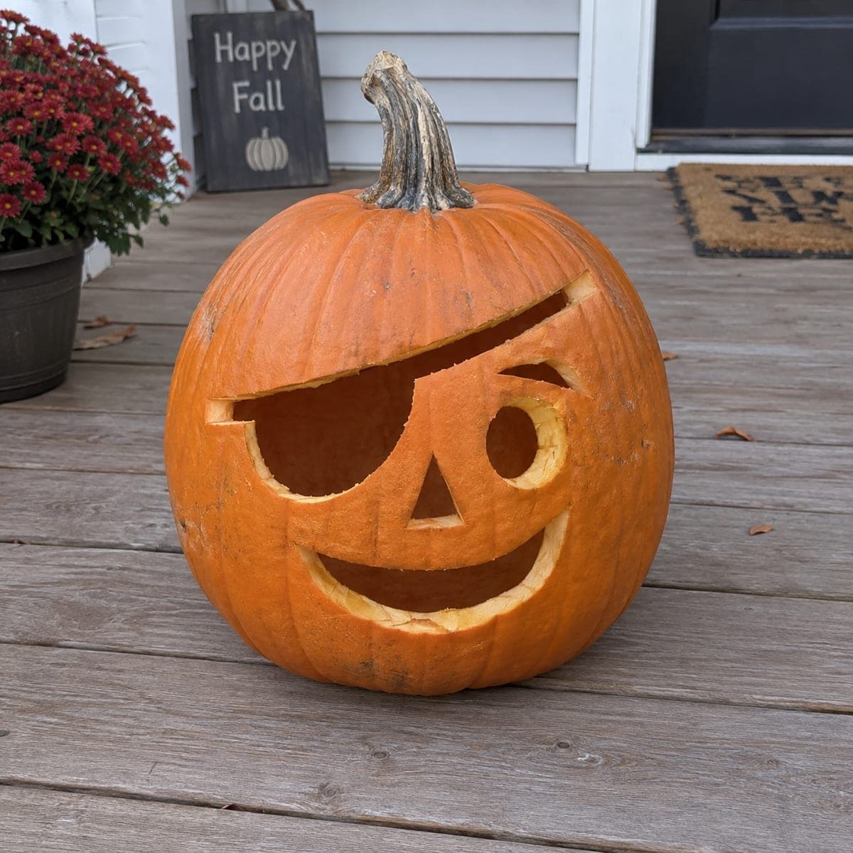 Pirate Jack-O-Lantern with Eye Patch Face