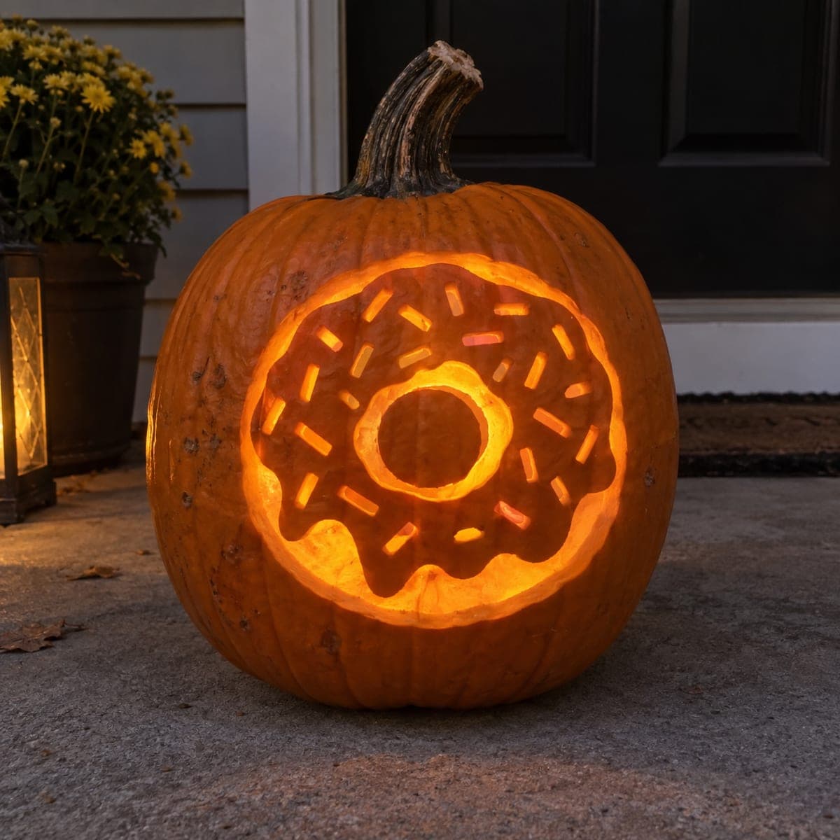 Frosted Donut With Sprinkles Cutout Jack-O-Lantern