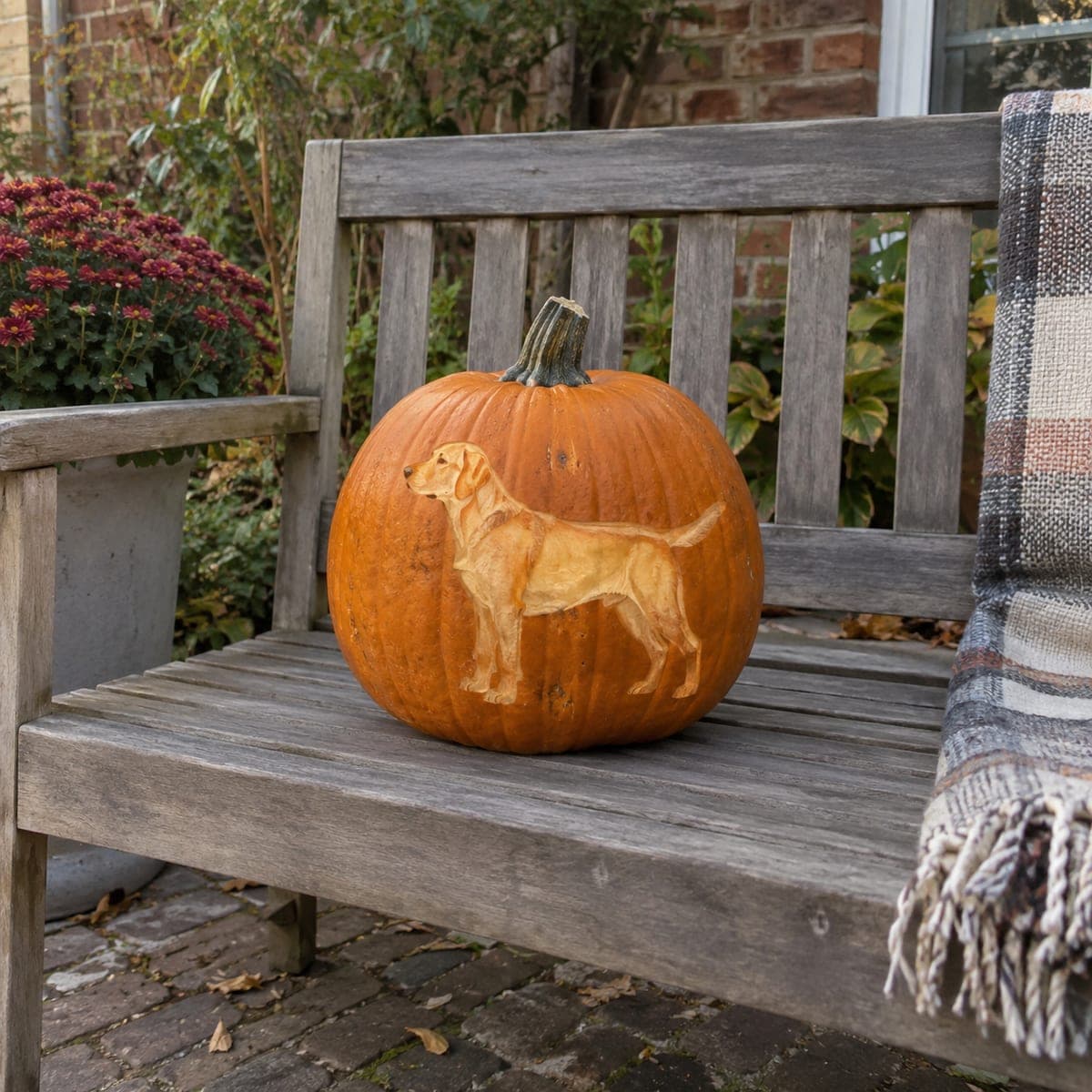 Yellow Lab Full Body Shaded Relief Pumpkin