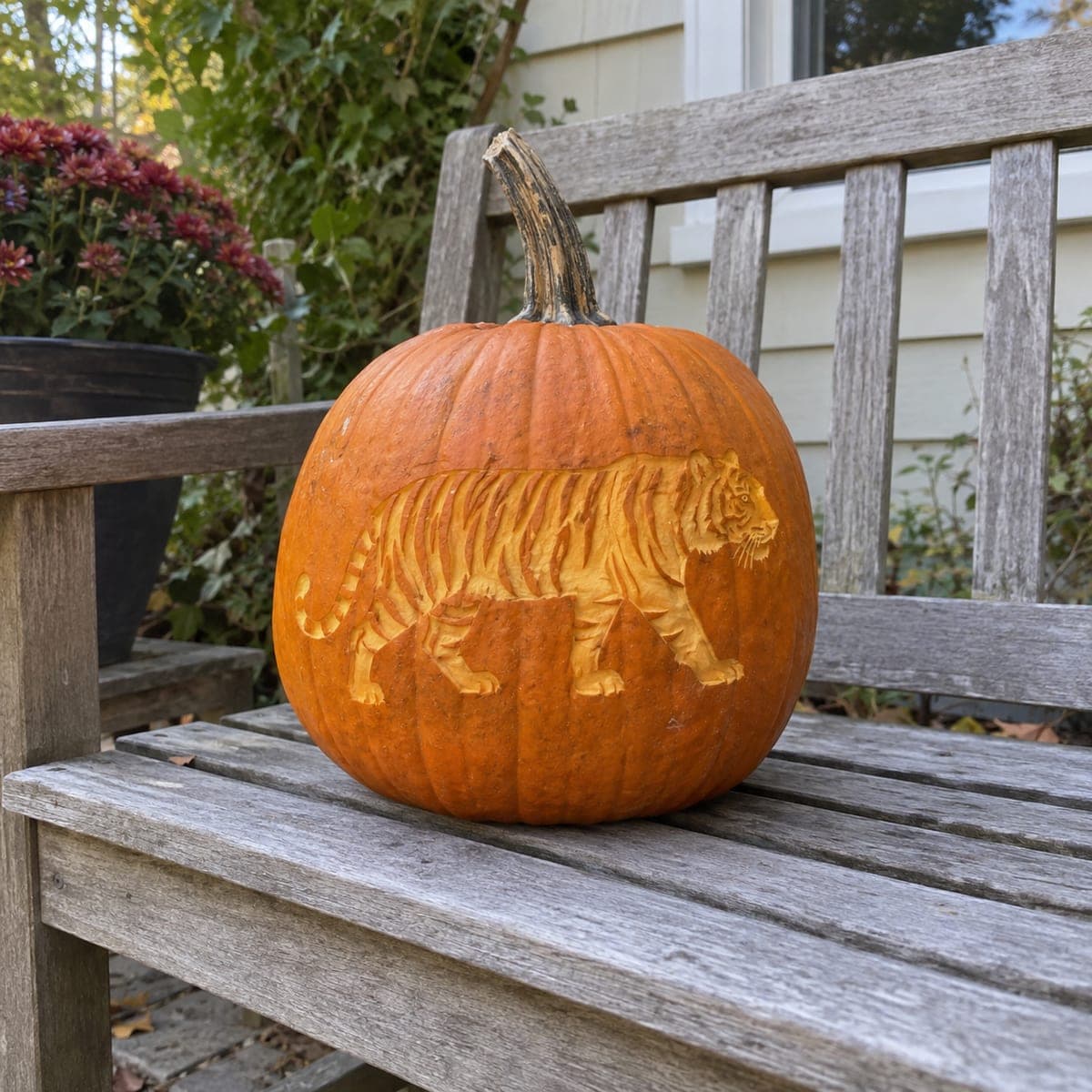 Stalking Tiger Shading Pumpkin Carving Idea