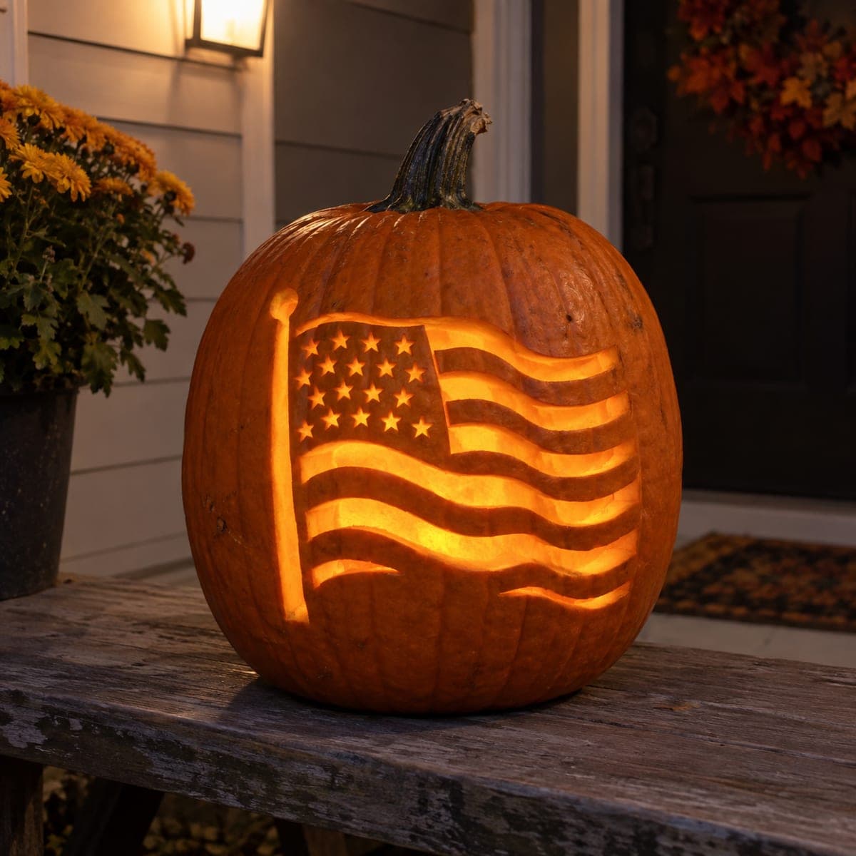 American Flag Cutout Patriotic Pumpkin Carving