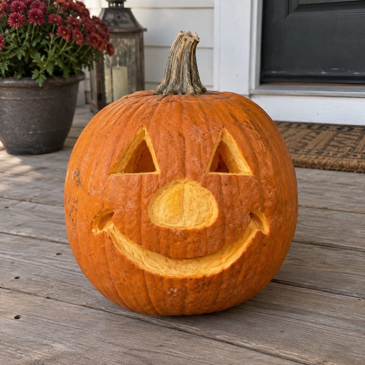 Simple Happy Jack-O-Lantern Classic Face Pumpkin