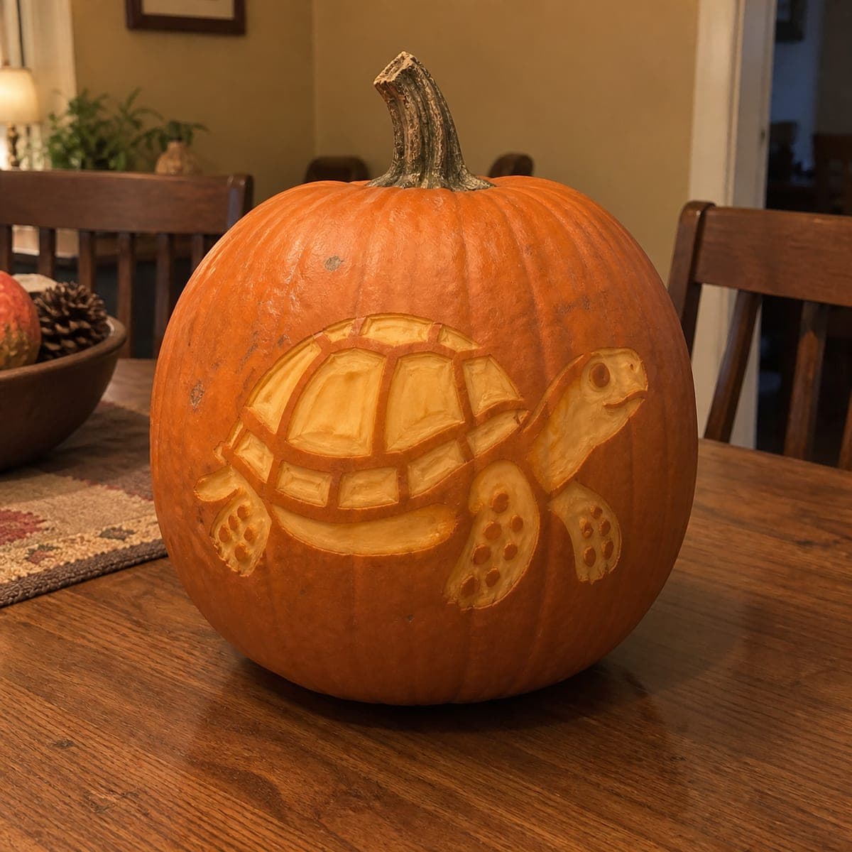 Box Turtle Shell Shading Pumpkin with Textured Scales