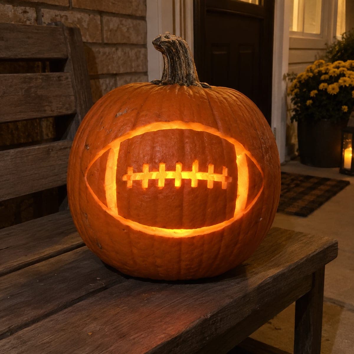 Football Laces Cutout Jack-O-Lantern for Game Day