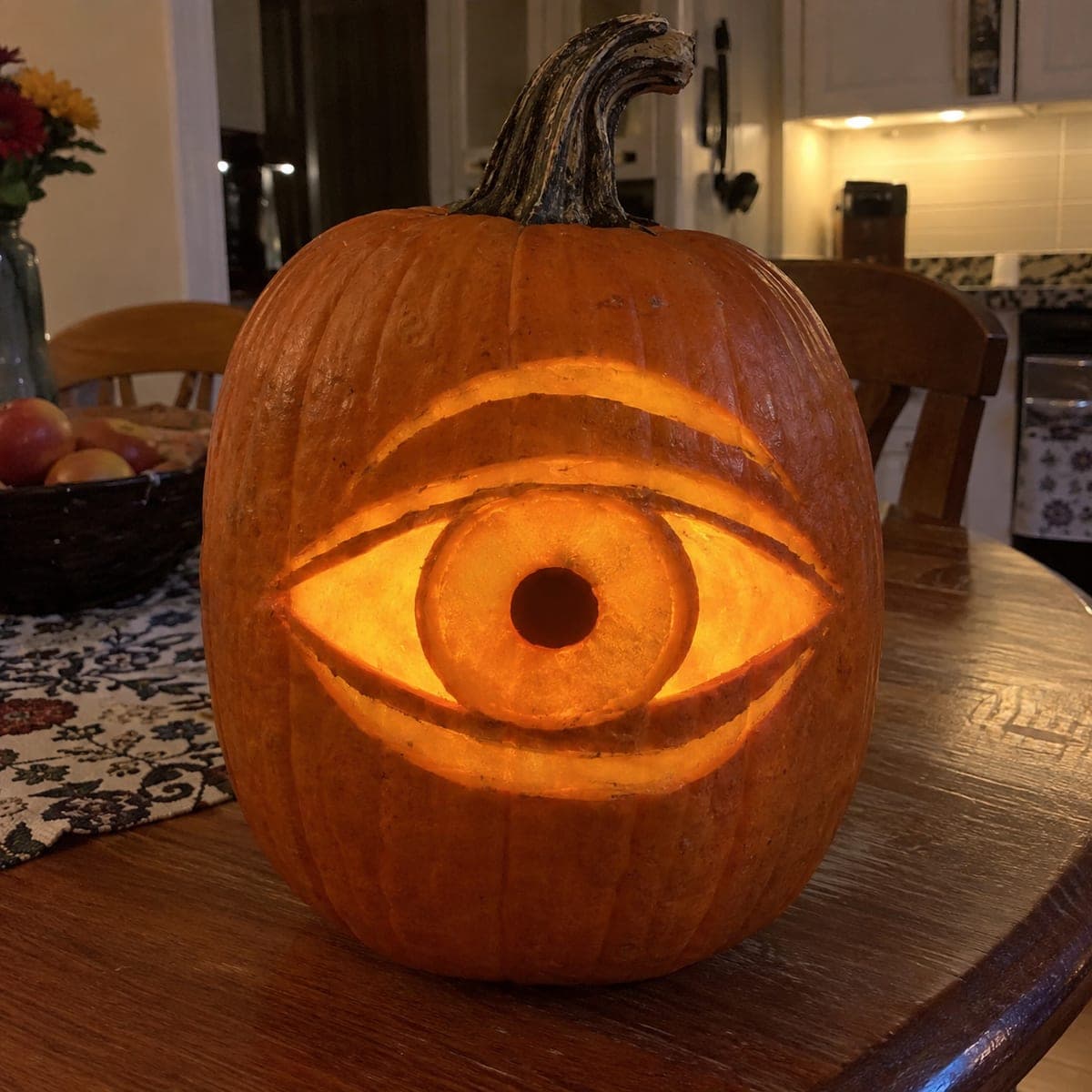 Single Giant Eye Cutout Pumpkin Carving