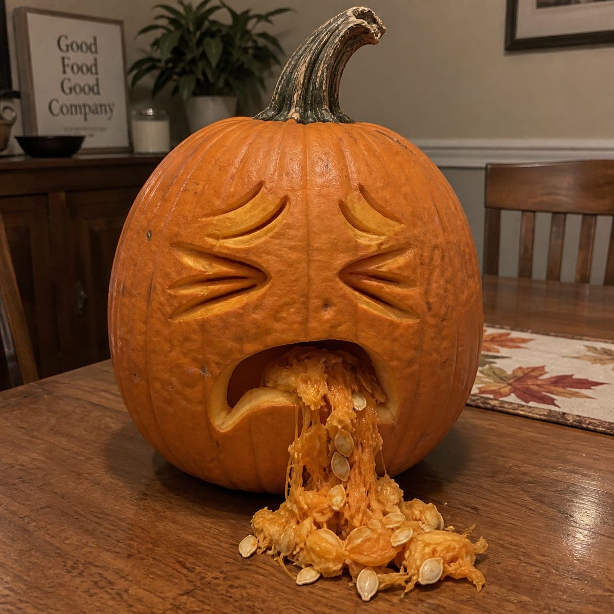 Puking Pumpkin Gut-Spilling Jack-O-Lantern