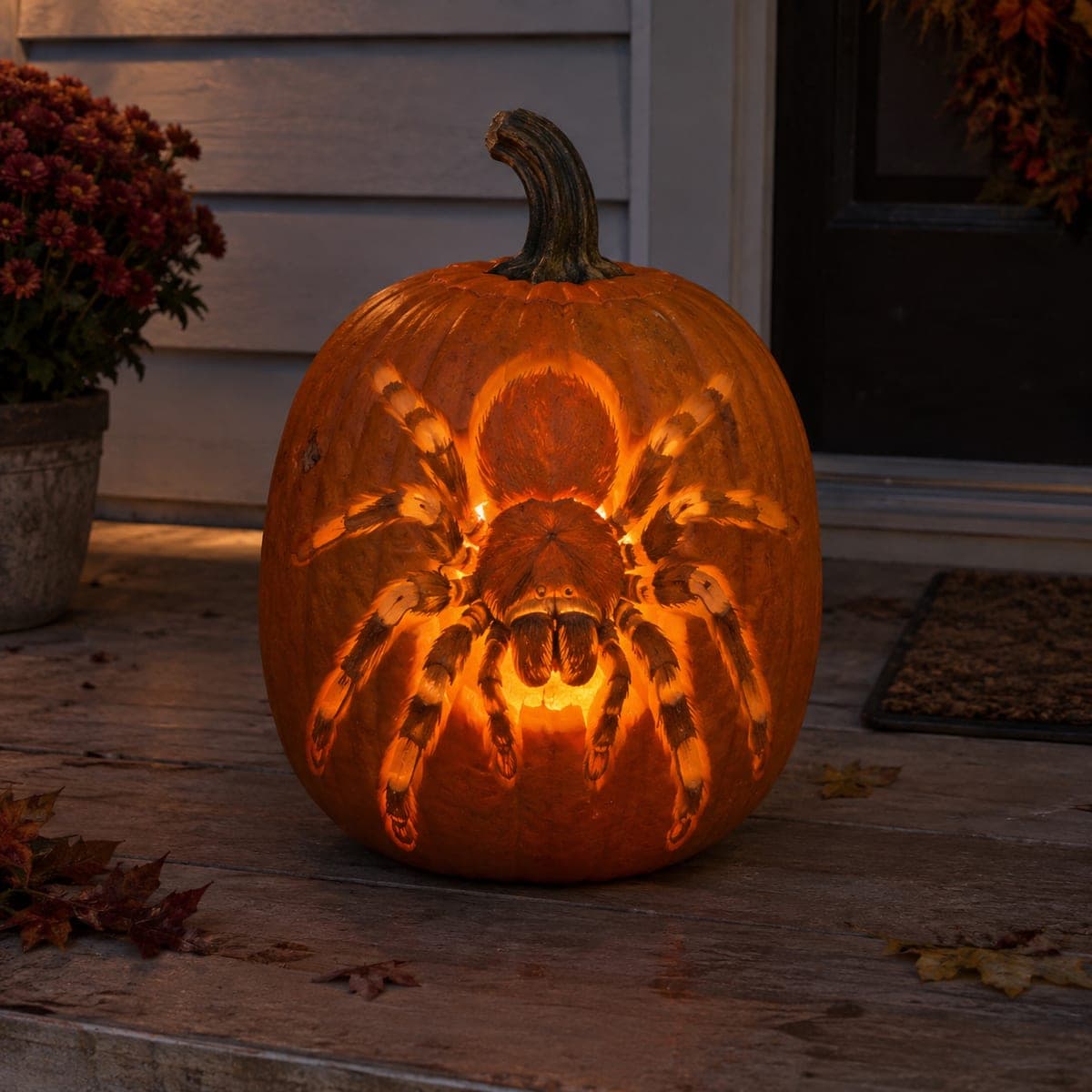 Giant Tarantula Spider Shaded Pumpkin Carving