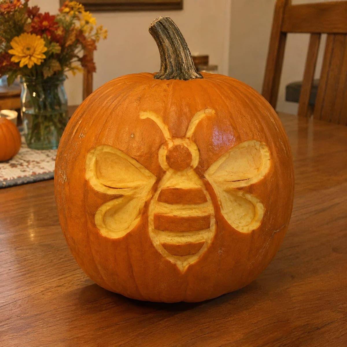 Bumblebee Cutout Pumpkin for Fall Decor