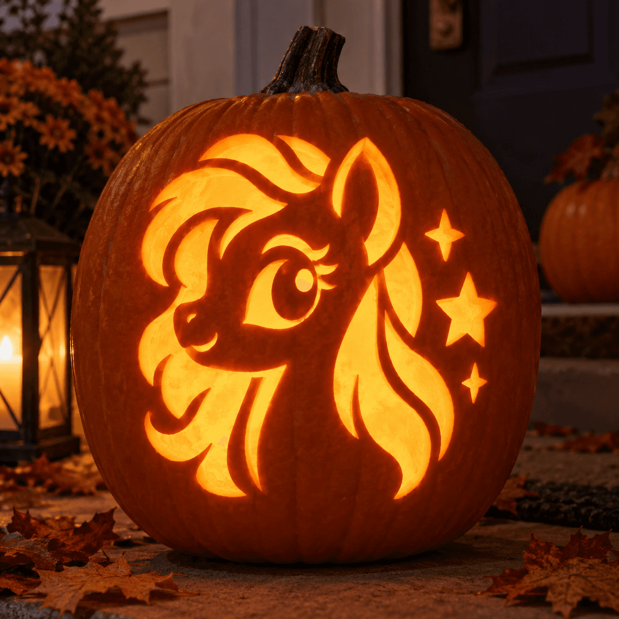 Sweet Cartoon Pony Pumpkin