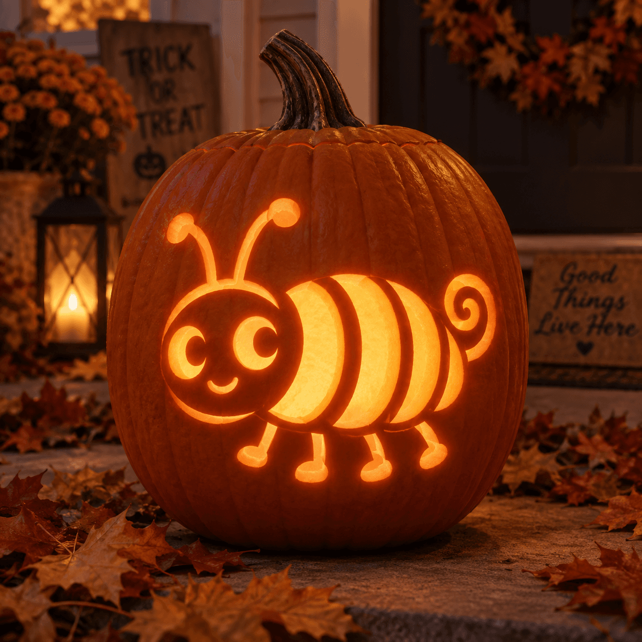 Cute Doodle Bug Pumpkin