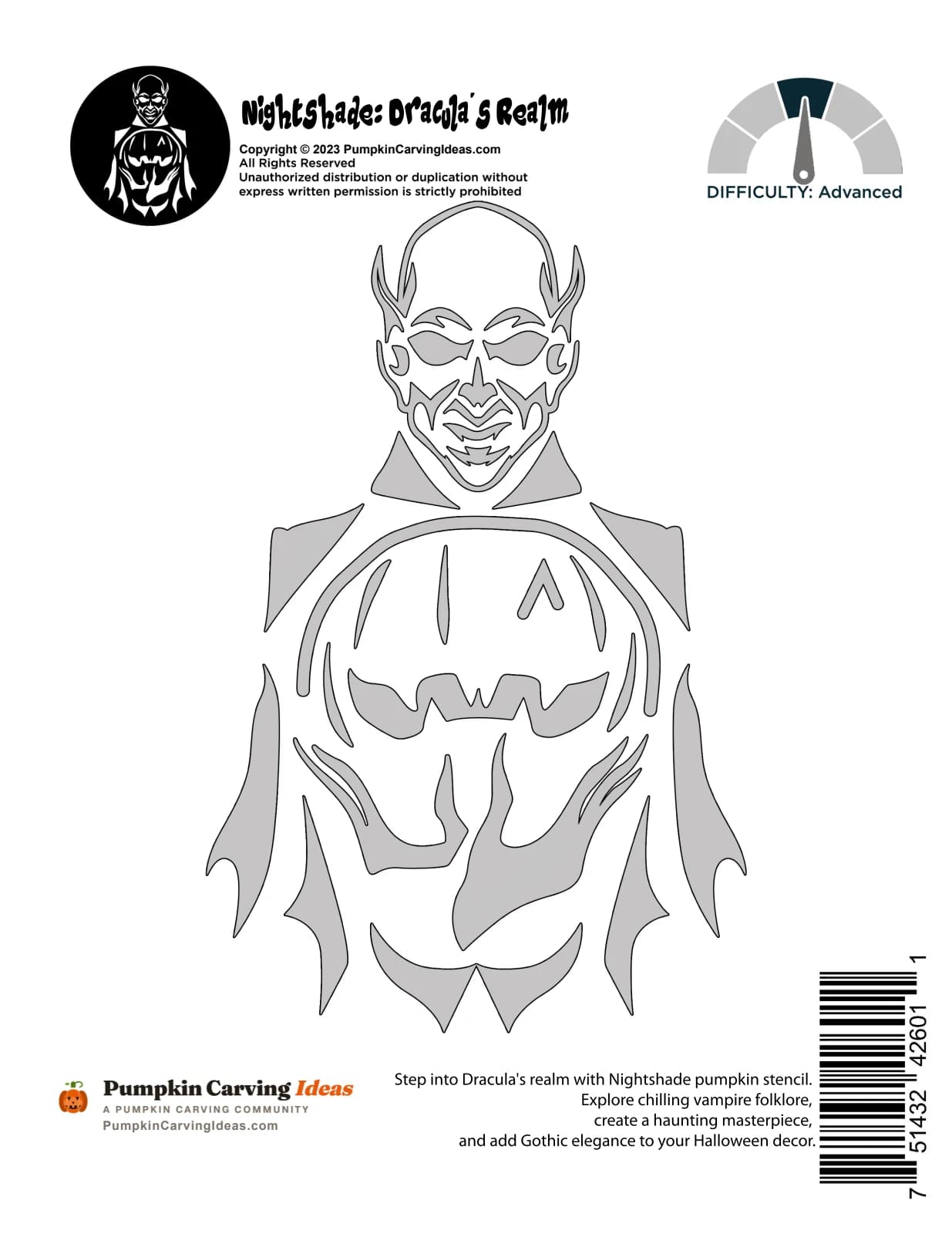 Dracula's Prize printable pattern