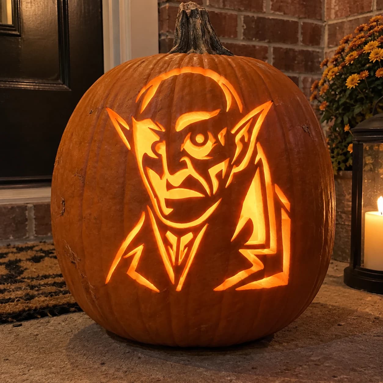 Vampire Face Pumpkin Stencil pumpkin carving stencil