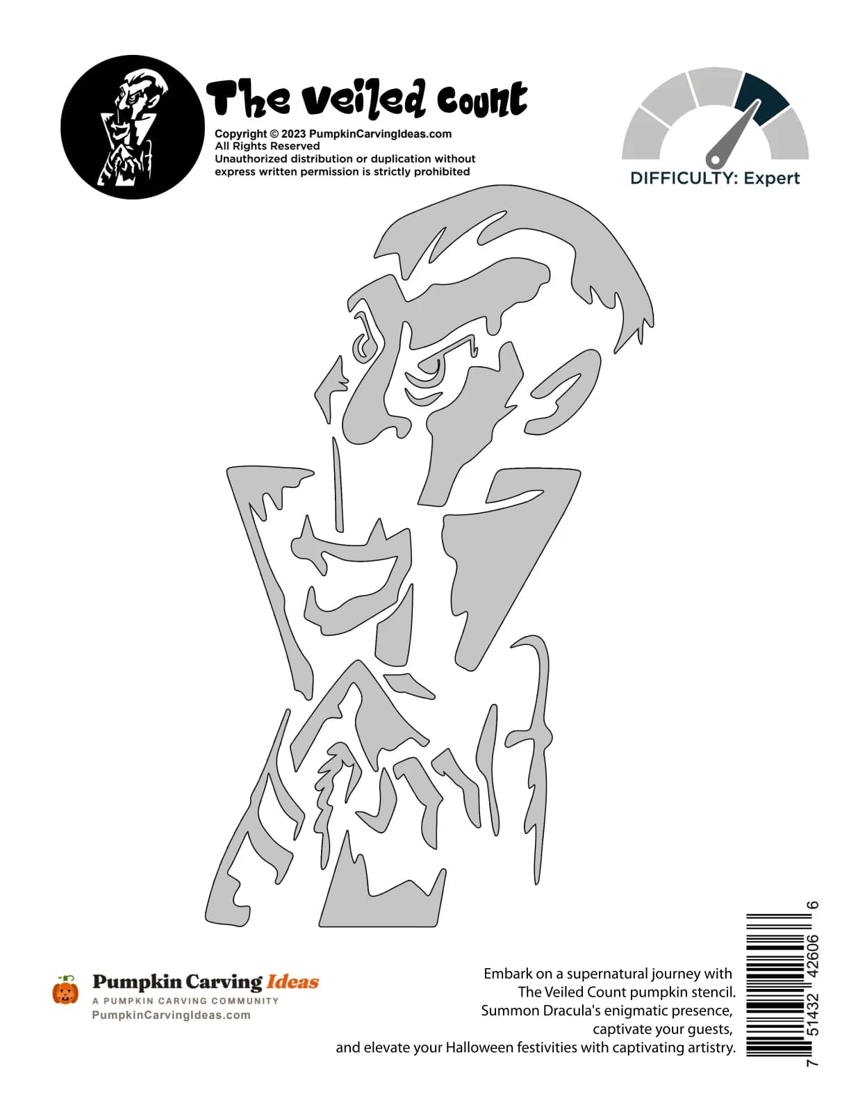 Vampire Count printable pattern