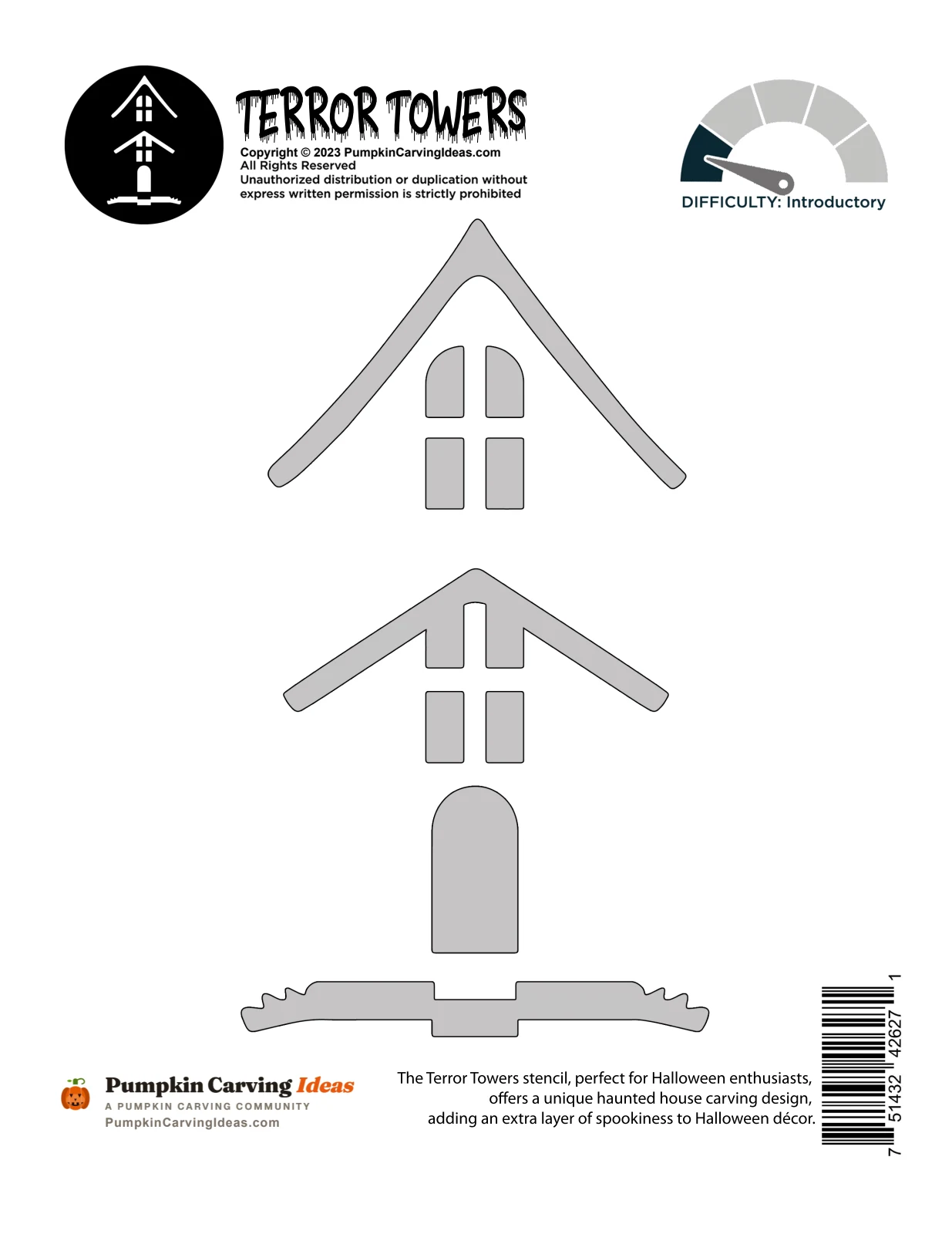Haunted House printable pattern