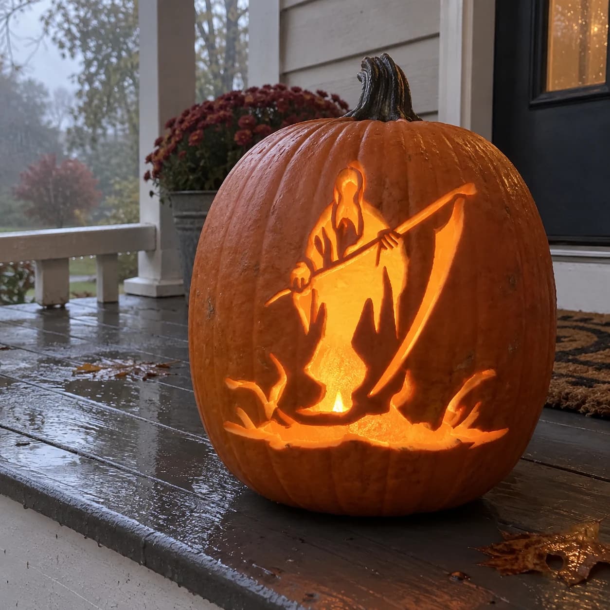 Ghost Reaper Pumpkin Stencil