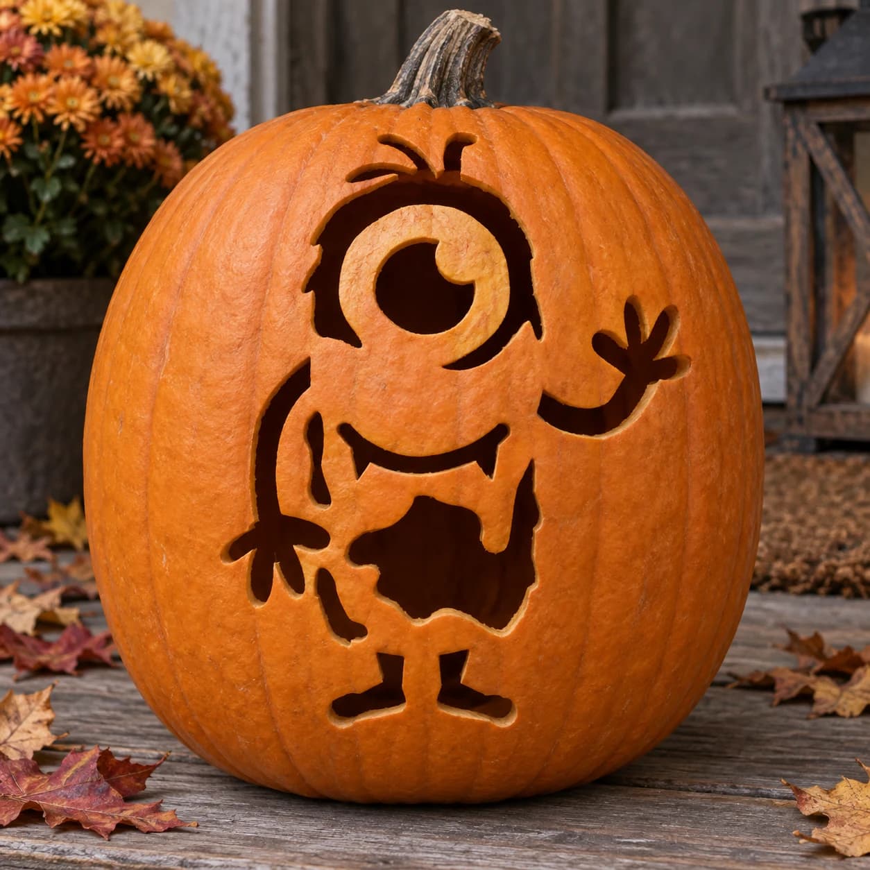 One-Eyed Monster Pumpkin Stencil