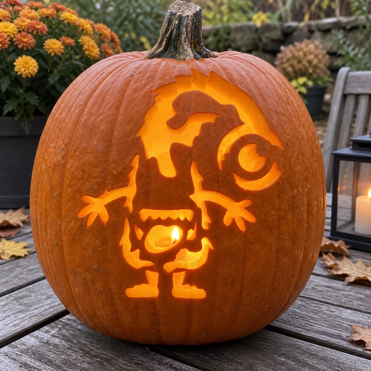 Wild Monster Pumpkin Stencil