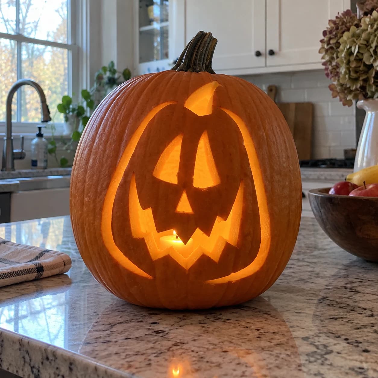 Classic Jack-o-Lantern Face Pumpkin Stencil