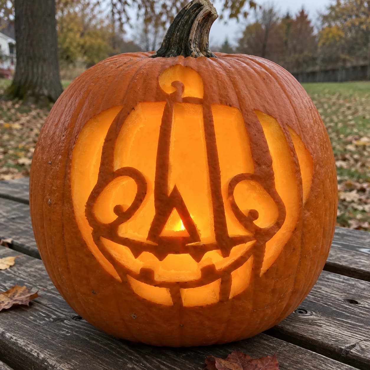 Jack-o-Lantern Face Pumpkin Stencil