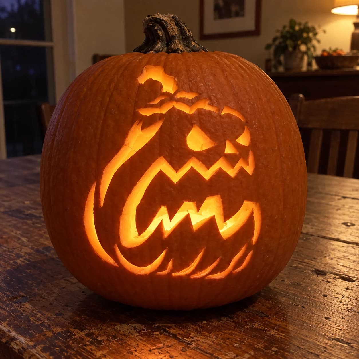 Jack-o-Lantern Face Pumpkin Stencil