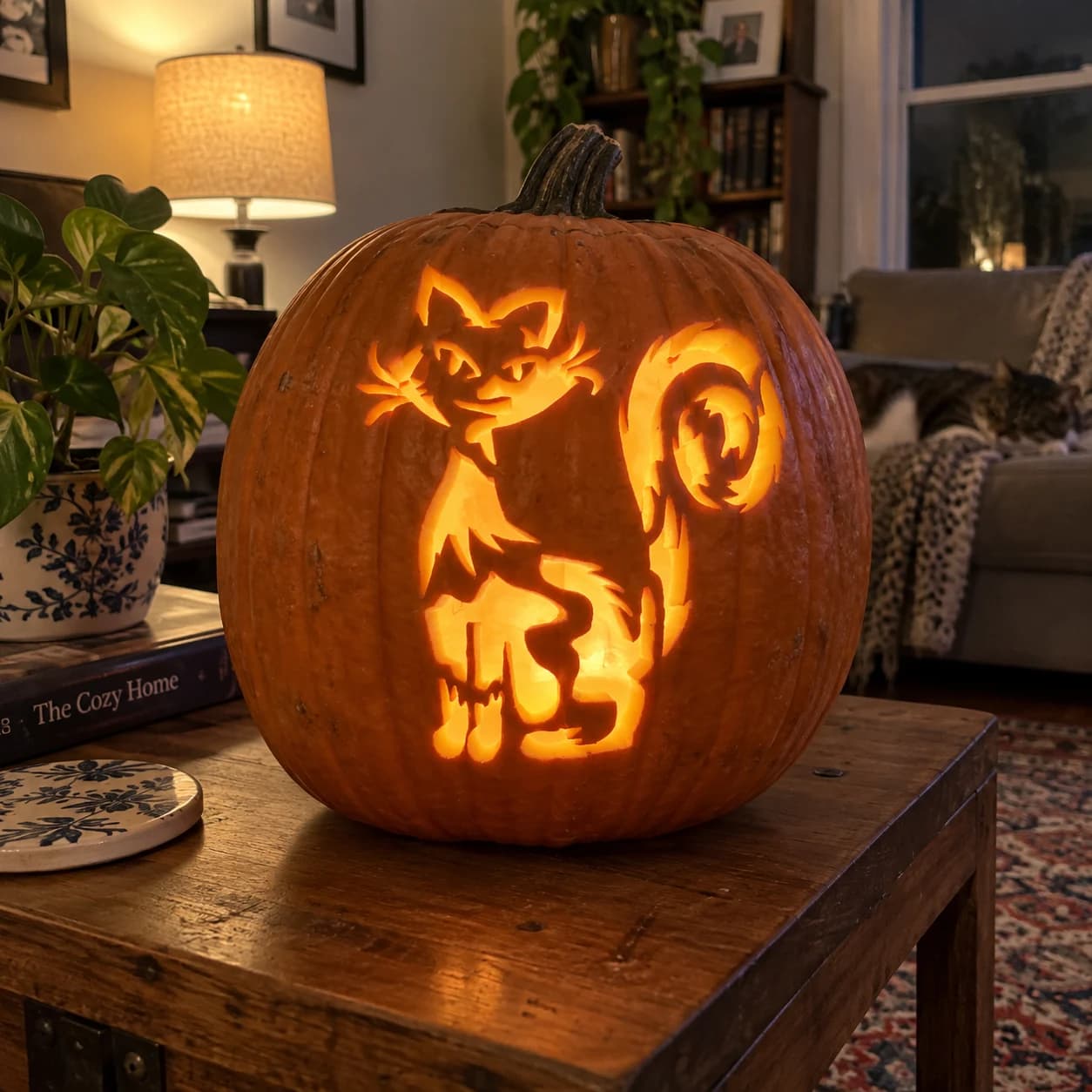 Black Cat Pumpkin Stencil