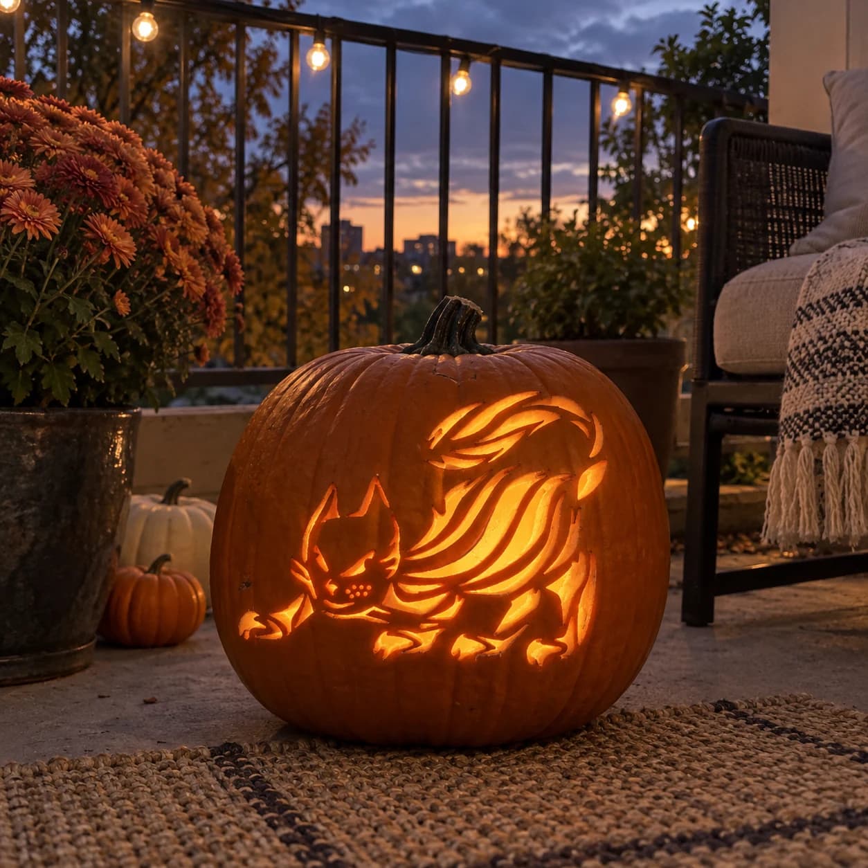 Black Cat Pumpkin Stencil