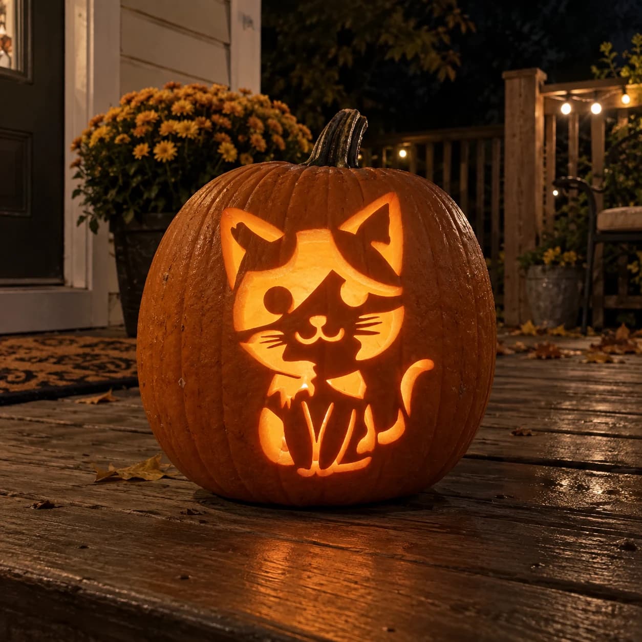 Sitting Cat Pumpkin Stencil