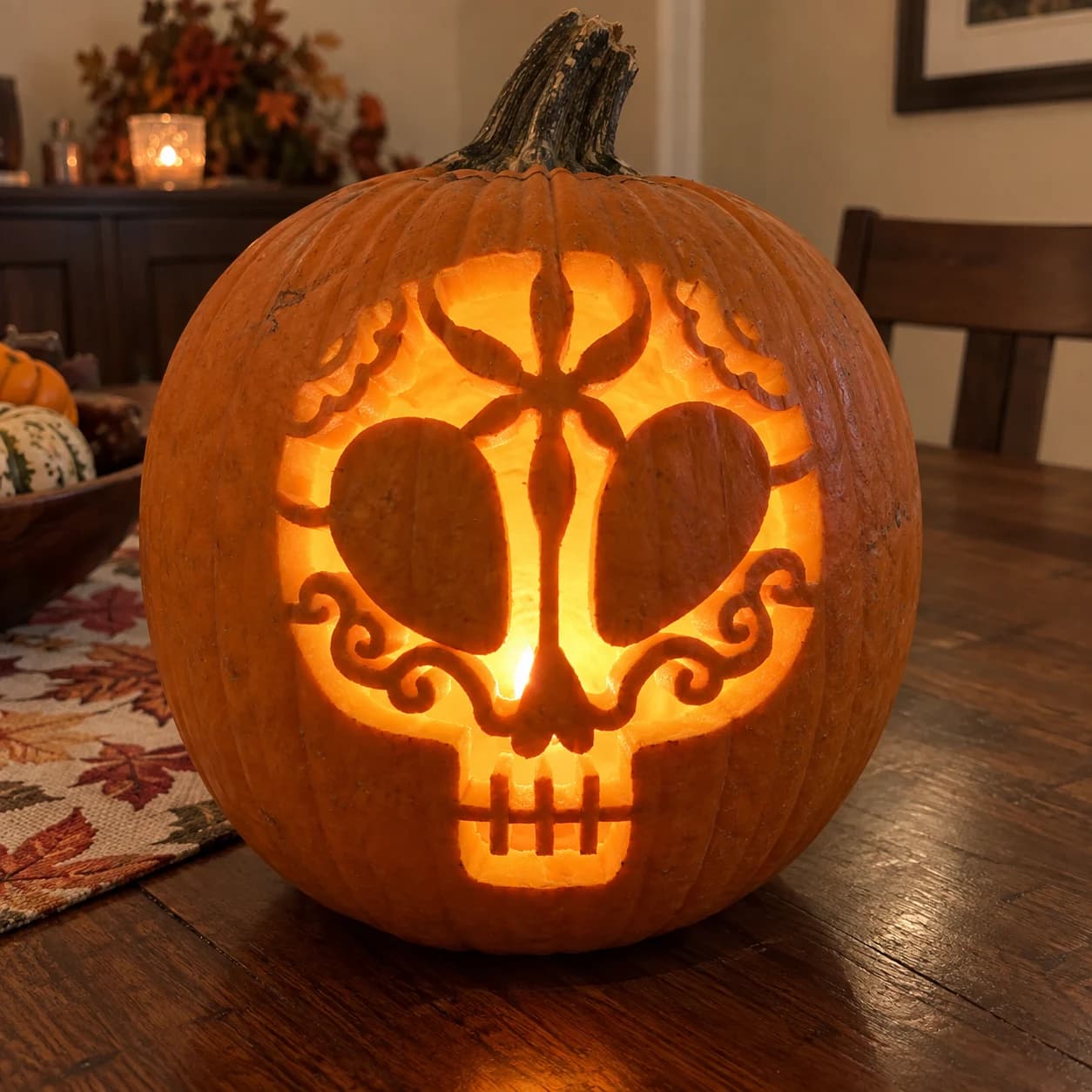 Sugar Skull Pumpkin Stencil