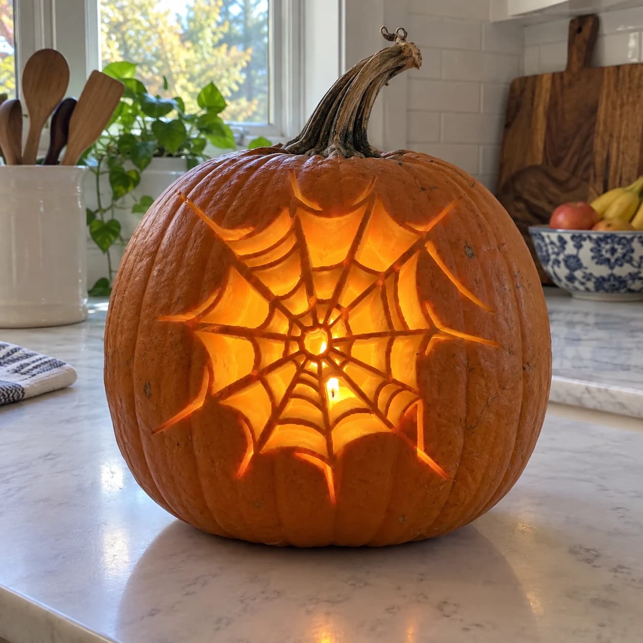 Spider Web Pumpkin Stencil
