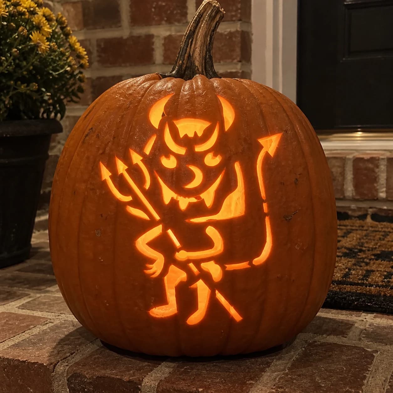 Little Devil Pumpkin Stencil