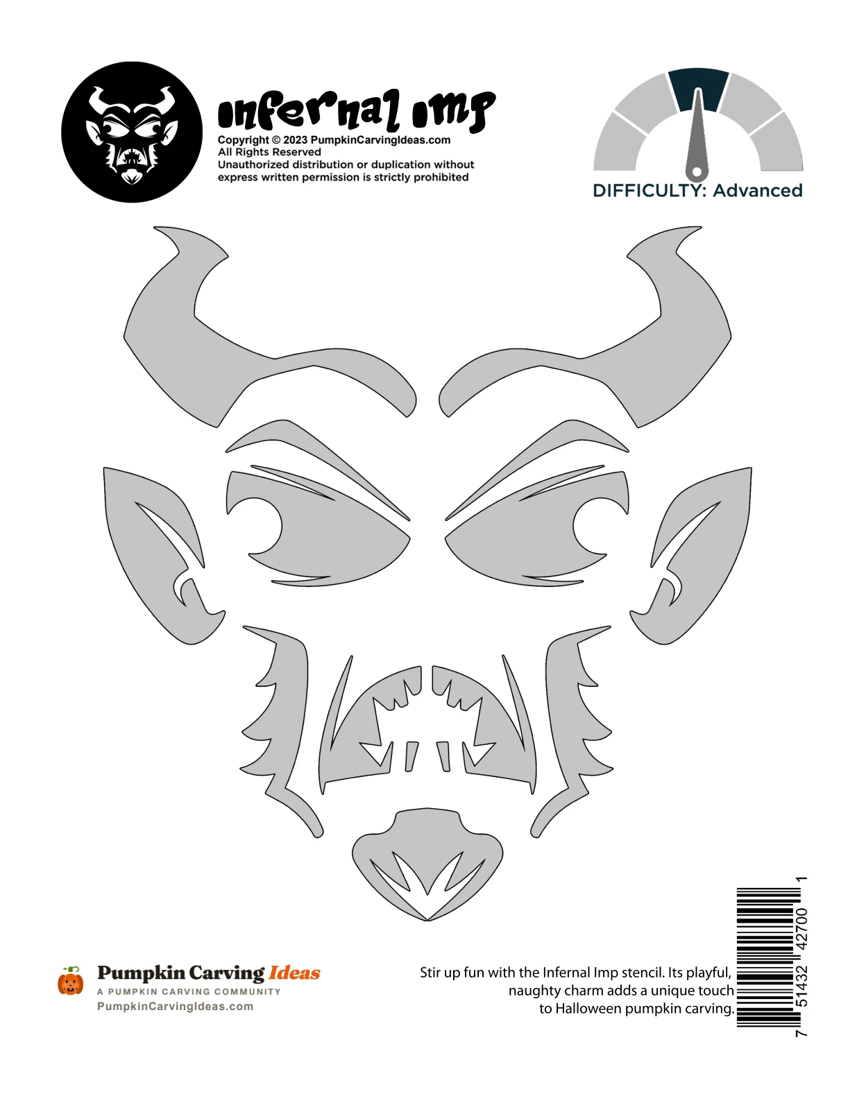Imp Face printable pattern