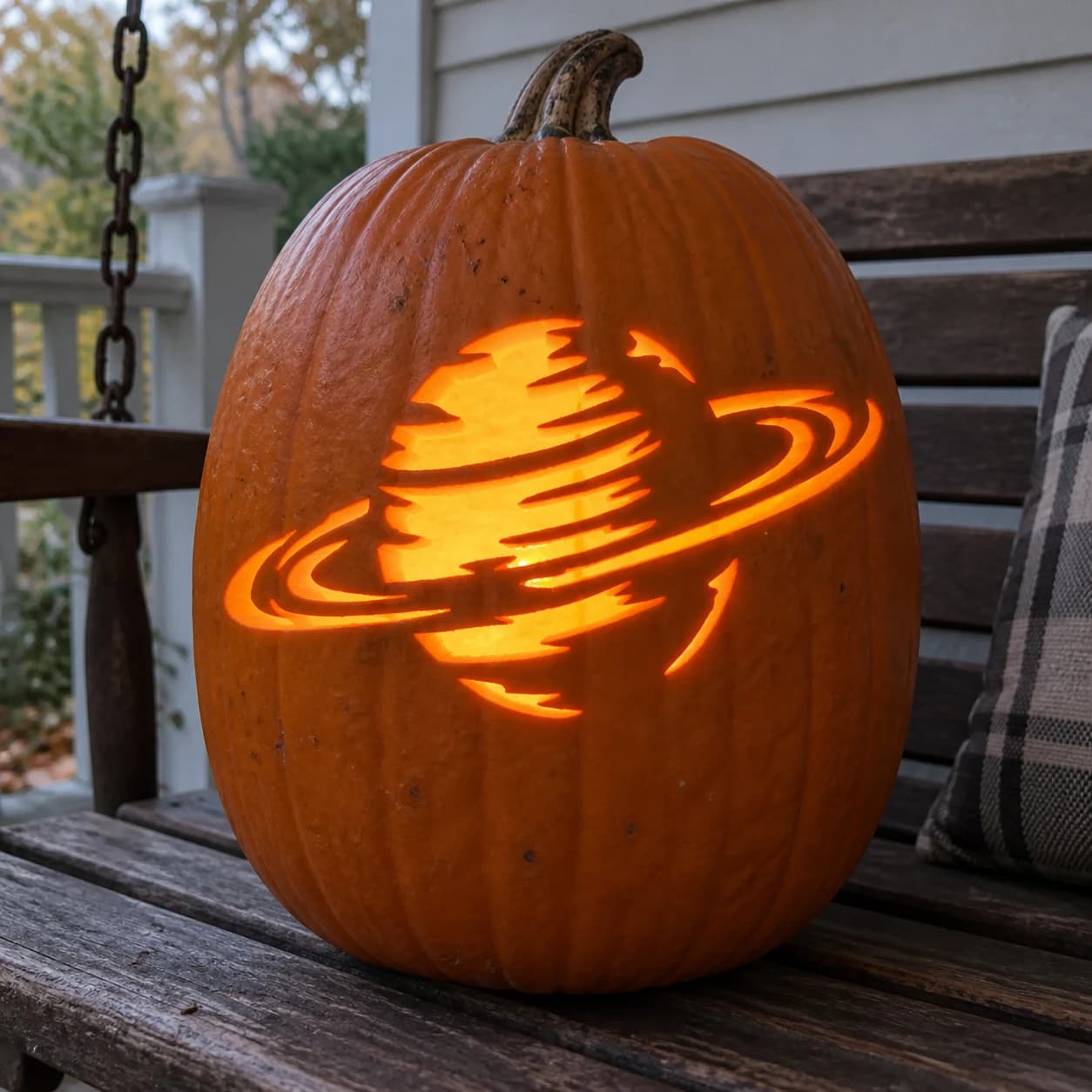 Saturn Pumpkin Stencil