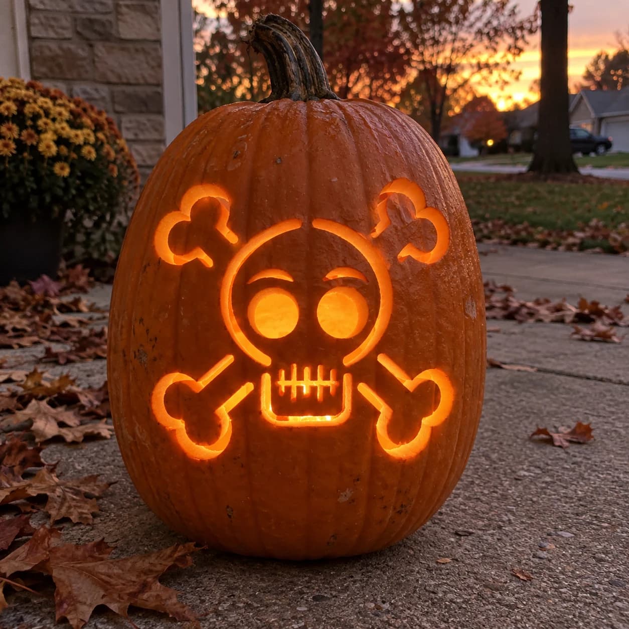 Skull and Crossbones Pumpkin Stencil pumpkin carving stencil