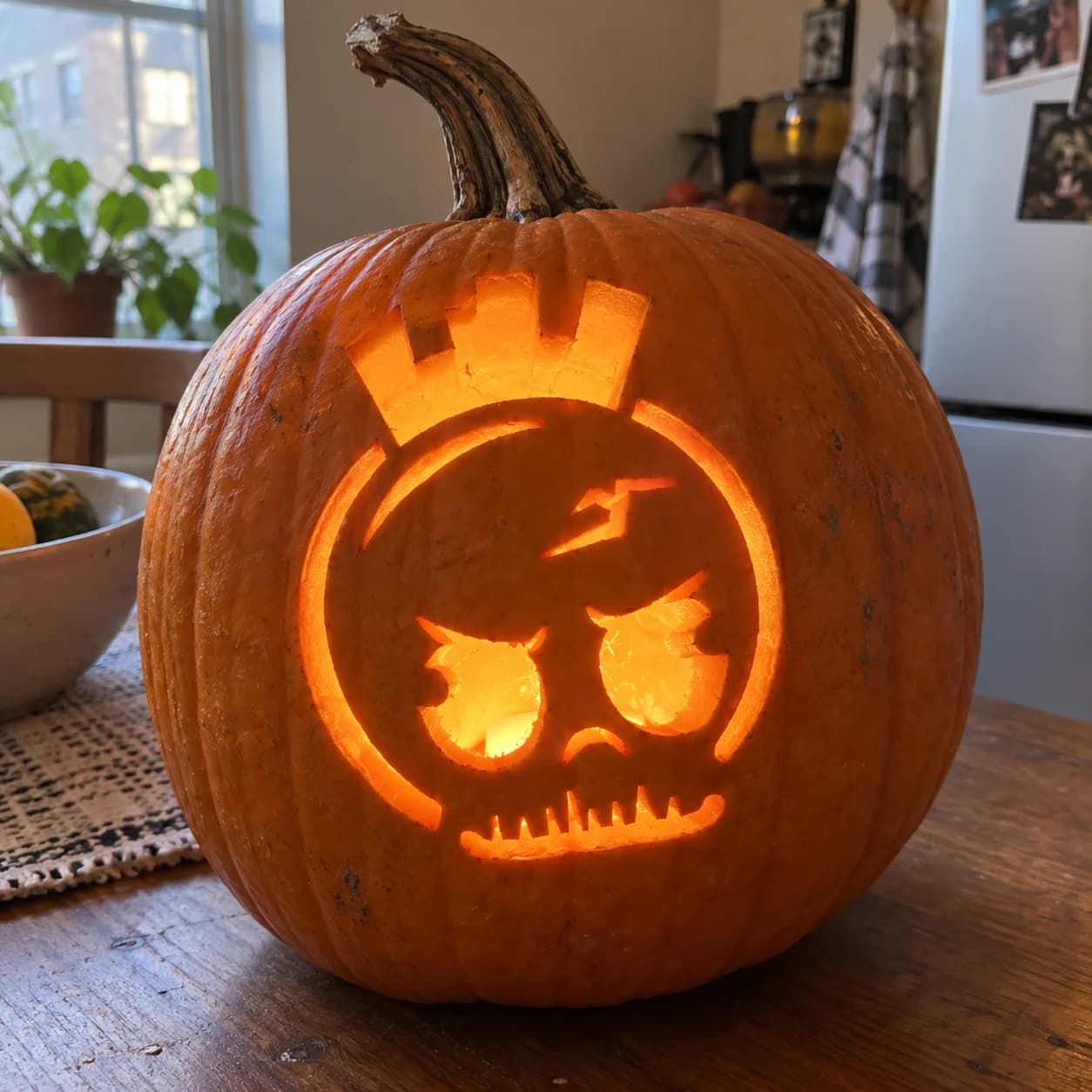 Skull Crown Ghost Pumpkin Stencil pumpkin carving stencil