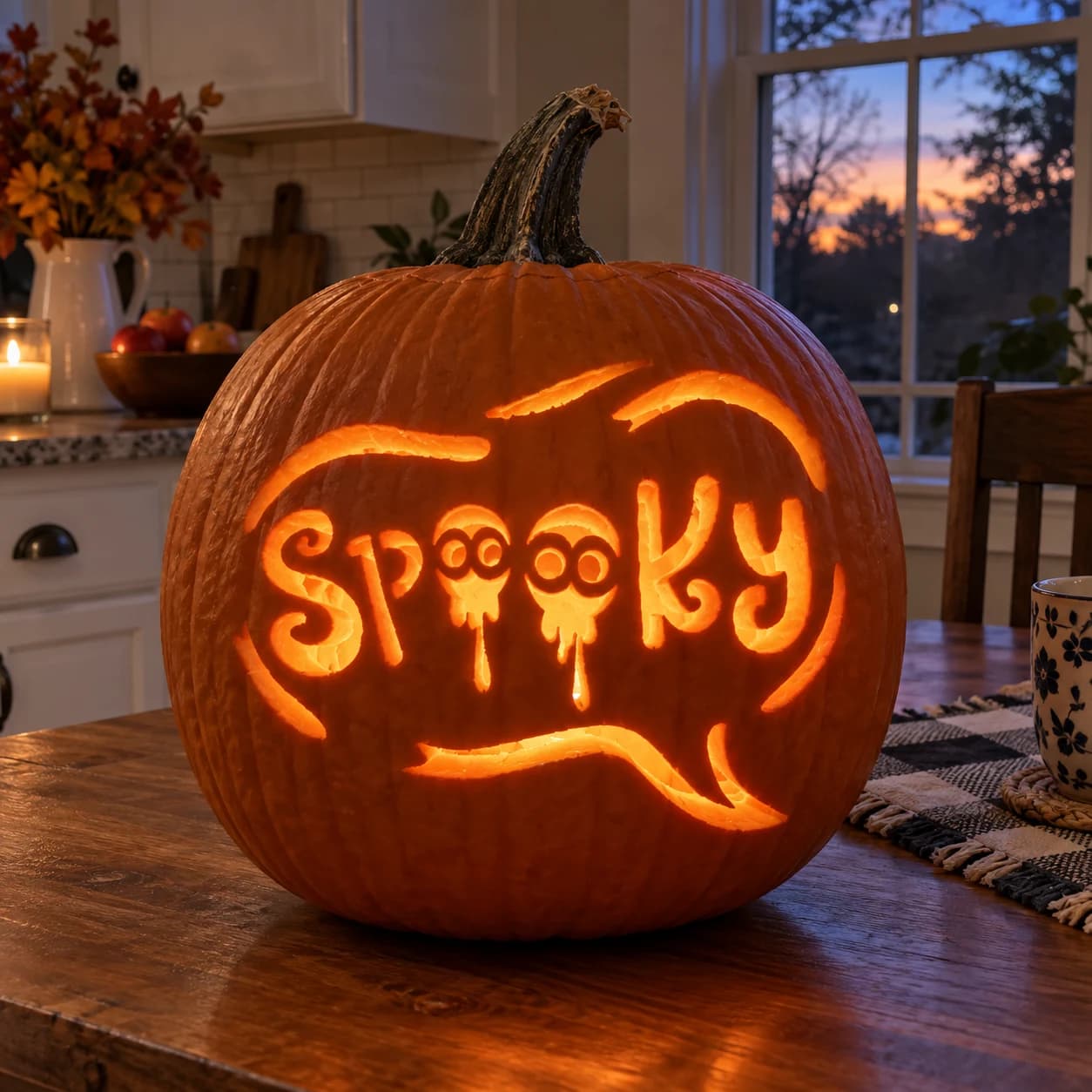 Spooky Text Pumpkin Stencil