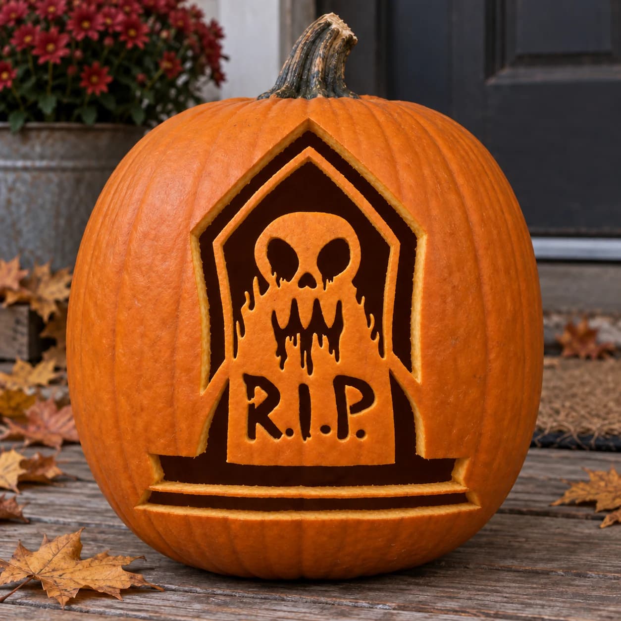 RIP Tombstone Pumpkin Stencil