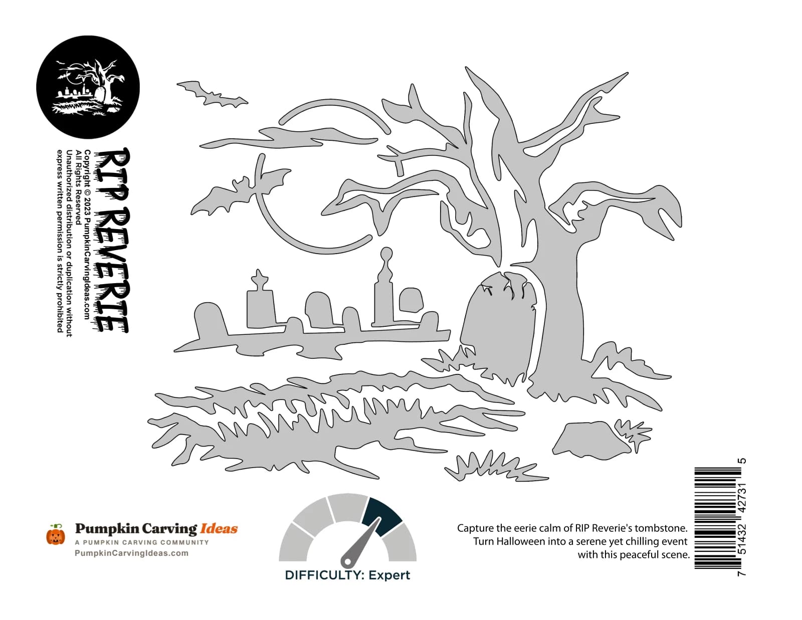 Graveyard Scene printable pattern