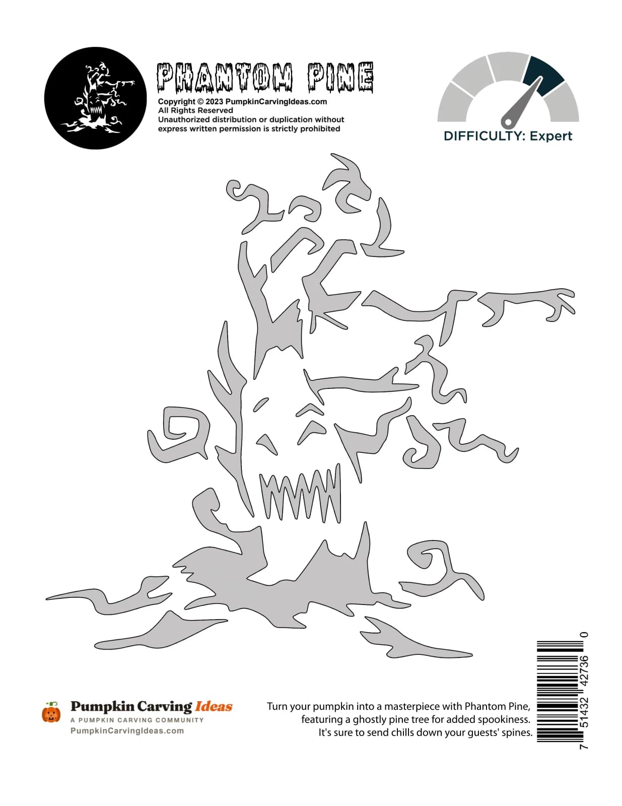 Demon Tree printable pattern