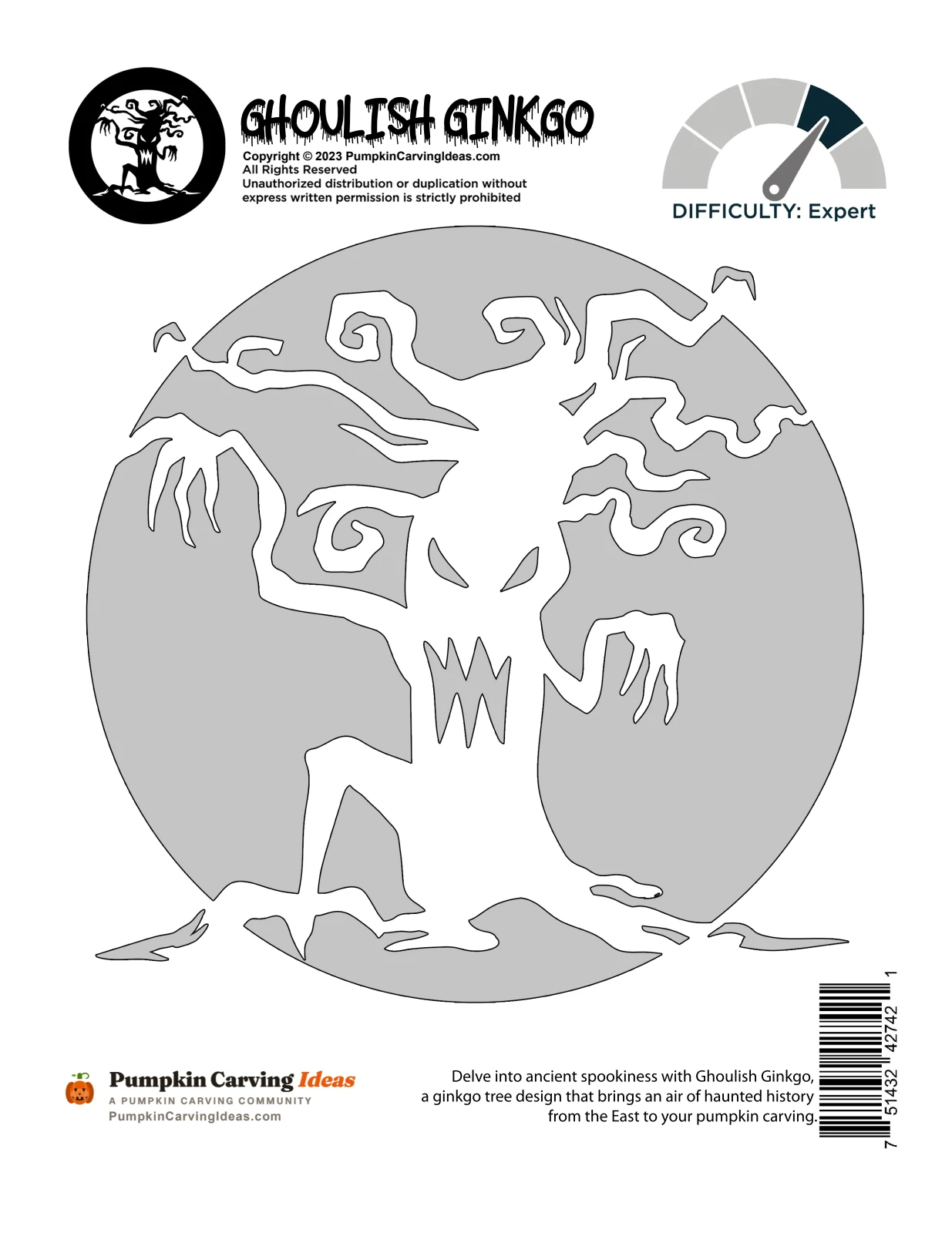 Monster Tree printable pattern
