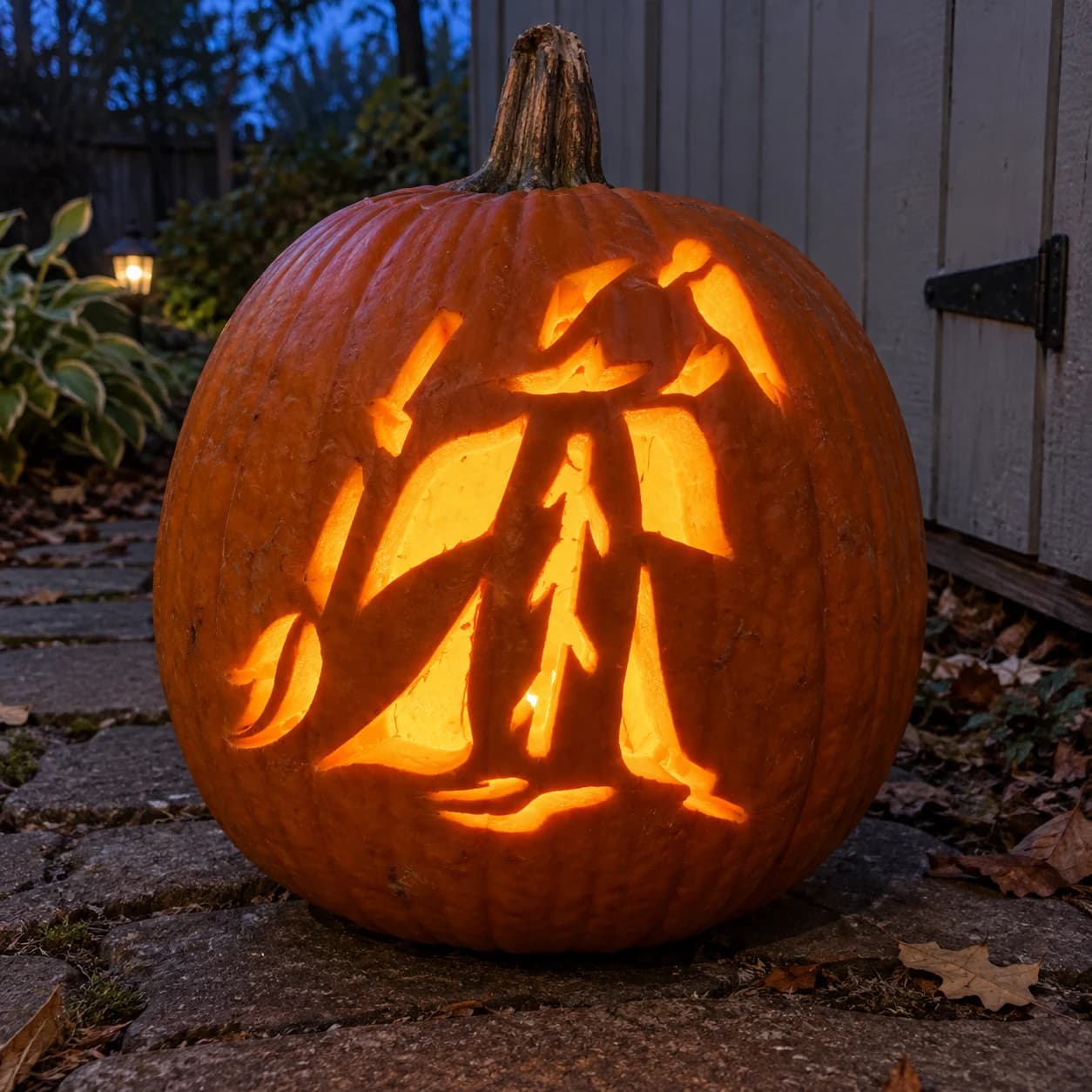 Witch Silhouette Pumpkin Stencil