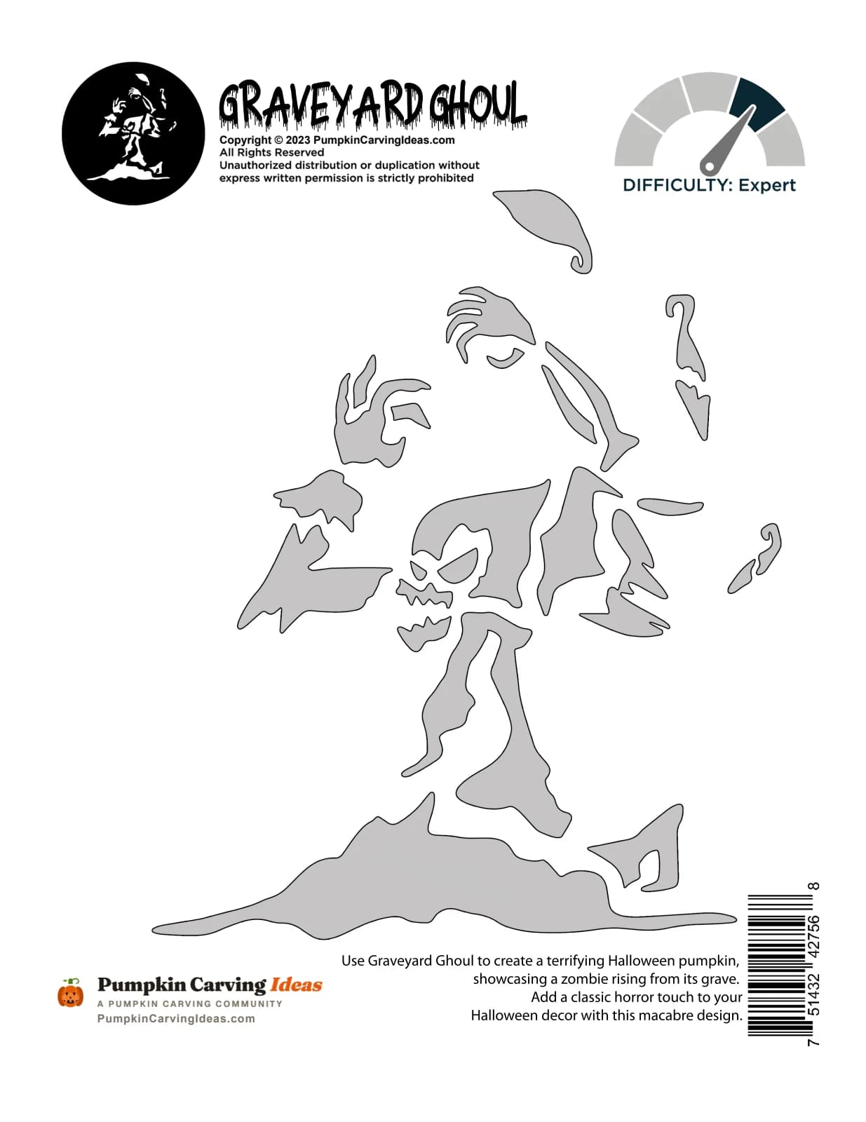 Rising Ghoul printable pattern